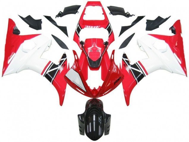 2003-2005 Red White Black Yamaha YZF R6 Motorcycle Bodywork 2003-2005 Red White Black Yamaha YZF R6 Motorcycle Bodywork