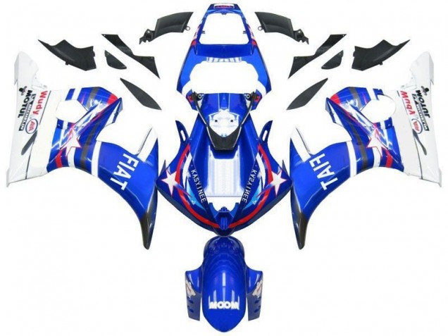 2003-2005 Blue Star Fiat Yamaha YZF R6 Motorcycle Fairing 2003-2005 Blue Star Fiat Yamaha YZF R6 Motorcycle Fairing