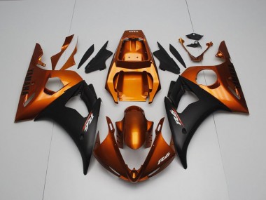 2003-2005 Brown and Matte Black Yamaha YZF R6 Bike Fairings