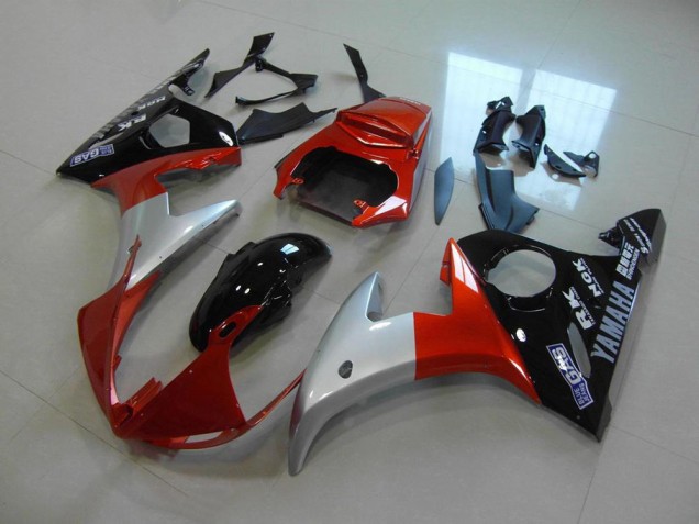 2003-2005 Orange Silver Black Yamaha YZF R6 Bike Fairings 2003-2005 Orange Silver Black Yamaha YZF R6 Bike Fairings