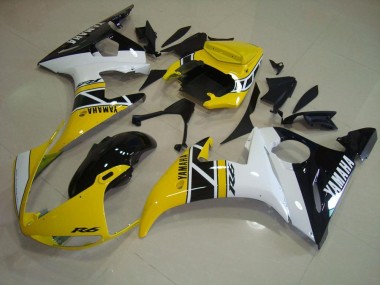 2003-2005 Yellow Aniversary Yamaha YZF R6 Motorcycle Fairings