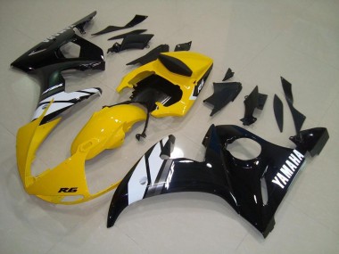 2003-2005 Yellow Black Yamaha YZF R6 Motorbike Fairings