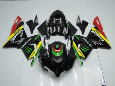 2003-2005 Black Yellow Monster Kawasaki ZX10R Replacement Motorcycle Fairings