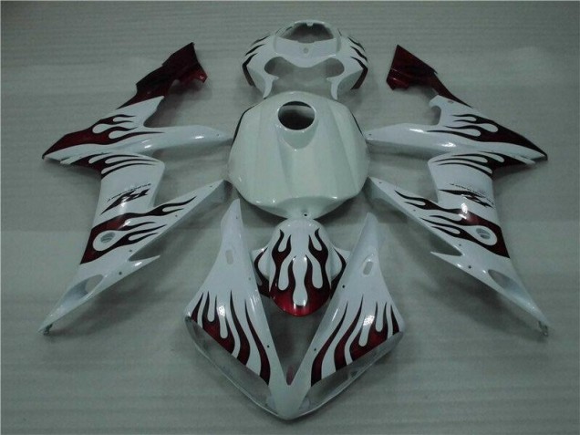 2004-2006 White Red Flame Yamaha YZF R1 Motorcyle Fairings 2004-2006 White Red Flame Yamaha YZF R1 Motorcyle Fairings