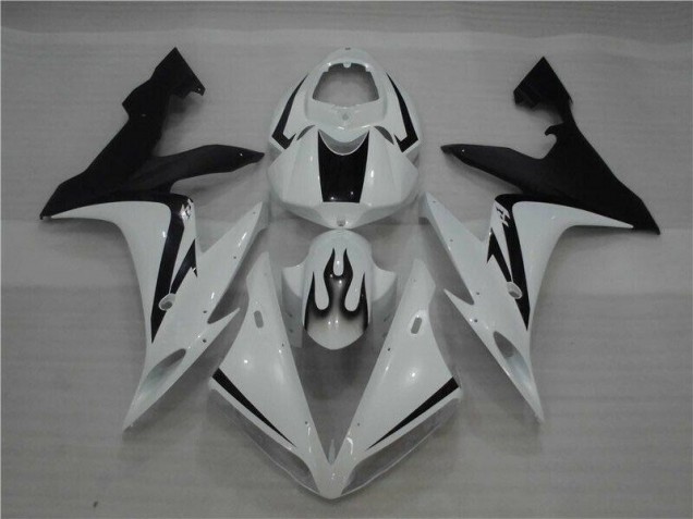 2004-2006 White Black Flame Yamaha YZF R1 Motor Fairings 2004-2006 White Black Flame Yamaha YZF R1 Motor Fairings