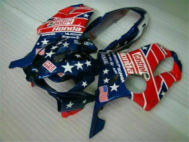 2004-2007 Blue Red Castrol Cycle World Honda CBR600 F4i Motorcycle Fairings 2004-2007 Blue Red Castrol Cycle World Honda CBR600 F4i Motorcycle Fairings