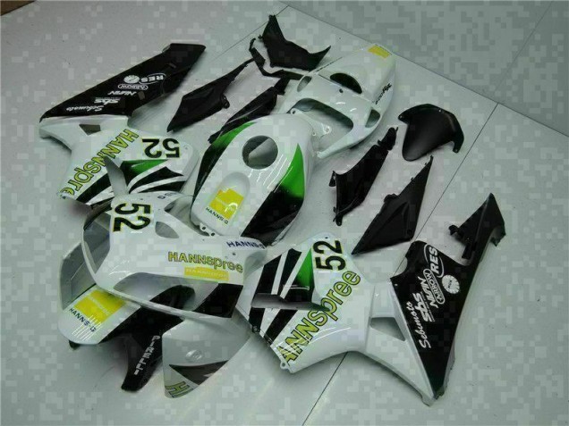 2005-2006 White Yellow Green 52 Honda CBR600RR Motorcycle Bodywork 2005-2006 White Yellow Green 52 Honda CBR600RR Motorcycle Bodywork