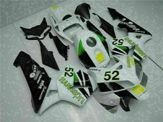 2005-2006 White Yellow Green 52 Honda CBR600RR Motorcycle Bodywork 2005-2006 White Yellow Green 52 Honda CBR600RR Motorcycle Bodywork