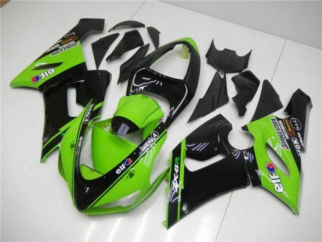 Abs 2005-2006 Green Kawasaki ZX6R Motorcycle Fairings Kit