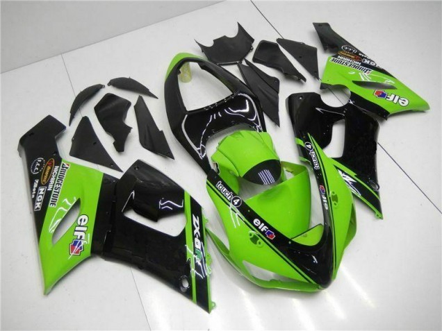 2005-2006 Green Kawasaki ZX6R Motorcycle Fairings Kit