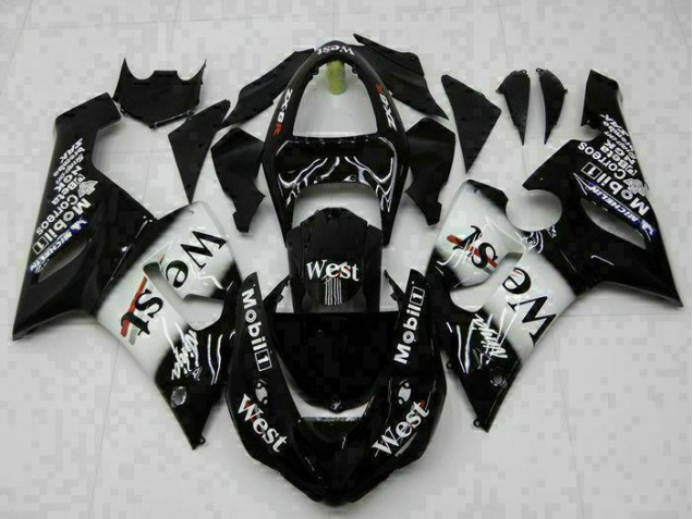 2005-2006 Black Kawasaki ZX6R Bike Fairings 2005-2006 Black Kawasaki ZX6R Bike Fairings