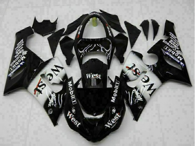 Abs 2005-2006 Black Kawasaki ZX6R Bike Fairings