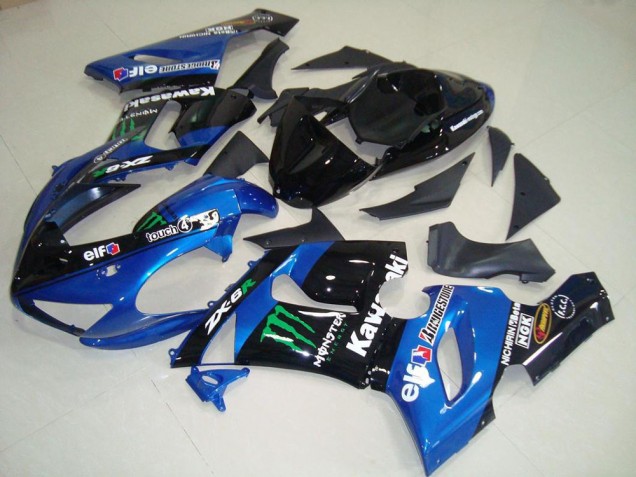 Abs 2005-2006 Blue Monster Kawasaki ZX6R Moto Fairings