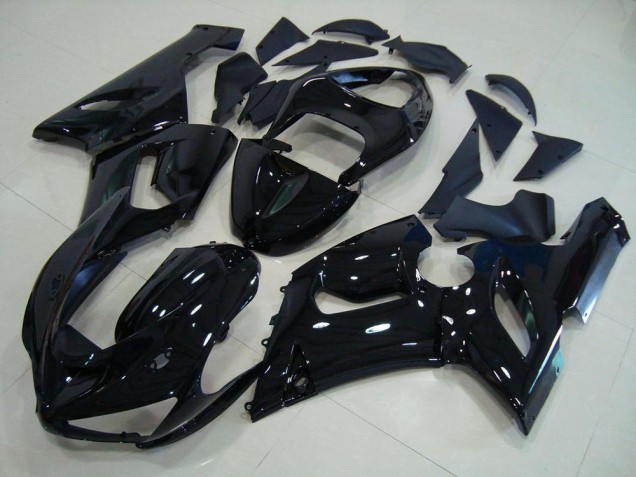 Abs 2005-2006 Glossy Black Kawasaki ZX6R Motorcycle Fairings