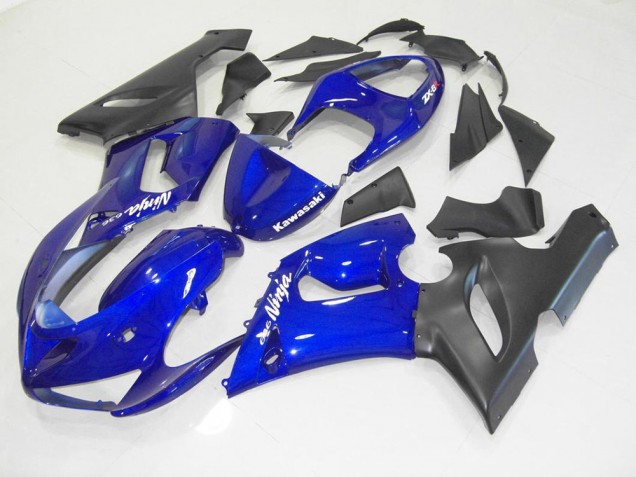 2005-2006 Blue Black Kawasaki ZX6R Motorcycle Fairing 2005-2006 Blue Black Kawasaki ZX6R Motorcycle Fairing