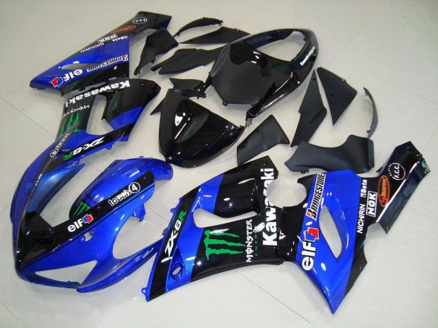 Abs 2005-2006 Candy Blue Monster Kawasaki ZX6R Motorcycle Fairing Kits