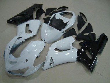 Abs 2005-2006 White Black Kawasaki ZX6R Replacement Motorcycle Fairings