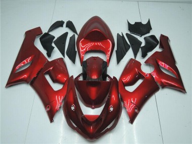 Abs 2005-2006 Candy Red Kawasaki ZX6R Motorcycle Fairing Kits