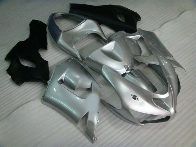2005-2006 Silver Black Kawasaki ZX6R Motorcycle Fairing Kit 2005-2006 Silver Black Kawasaki ZX6R Motorcycle Fairing Kit