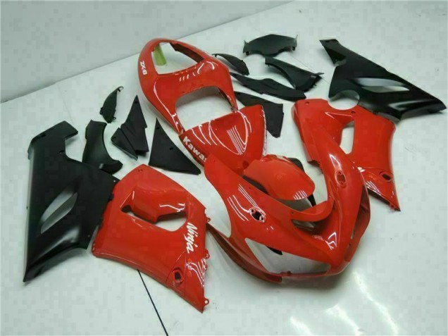 2005-2006 Red Kawasaki ZX6R Bike Fairing Kit