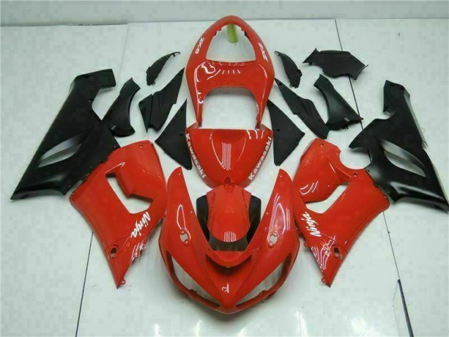 2005-2006 Red Kawasaki ZX6R Bike Fairing Kit