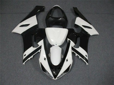Abs 2005-2006 Black White Kawasaki ZX6R Motorcycle Replacement Fairings