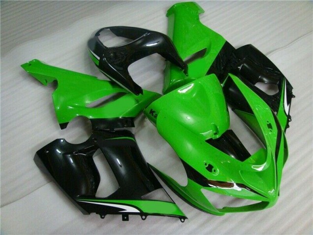 2005-2006 Green White Black Kawasaki ZX6R Motorcyle Fairings 2005-2006 Green White Black Kawasaki ZX6R Motorcyle Fairings