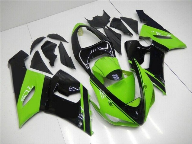 Abs 2005-2006 Green Black Kawasaki ZX6R Motor Fairings