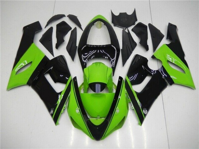 Abs 2005-2006 Green Black Kawasaki ZX6R Motor Fairings