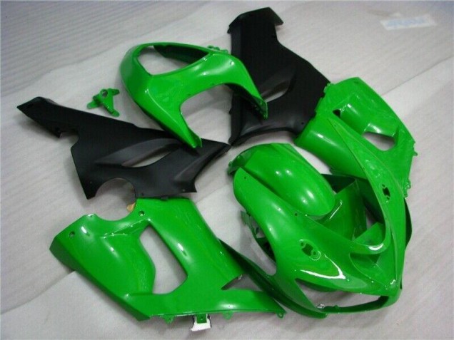 2005-2006 Green Matte Black Kawasaki ZX6R Motorcycle Fairing