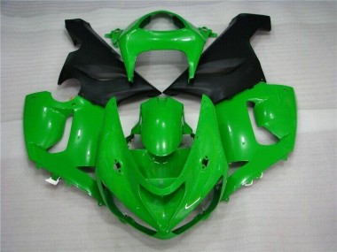 Abs 2005-2006 Green Matte Black Kawasaki ZX6R Motorcycle Fairing