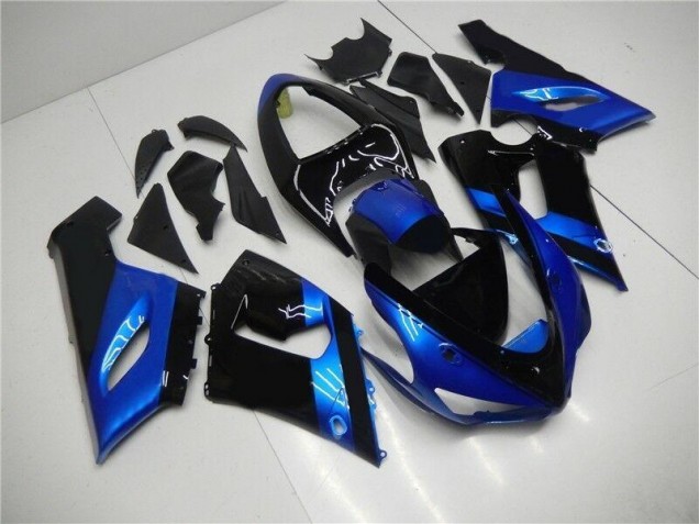 Abs 2005-2006 Blue Black Kawasaki ZX6R Motorcycle Fairing Kits