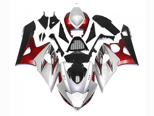 Abs 2005-2006 Silver Red Black Suzuki GSXR 1000 Bike Fairing Kit