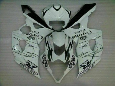 ABS 2005-2006 White Suzuki GSXR 1000 K5 Motorcycle Fairing Kits & Plastic Bodywork MF1805