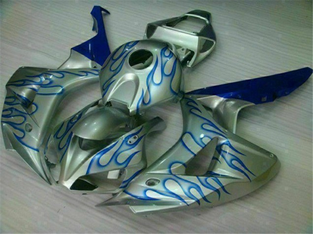 2006-2007 Blue Flame Silver Honda CBR1000RR Motorcycle Fairing Kits 2006-2007 Blue Flame Silver Honda CBR1000RR Motorcycle Fairing Kits