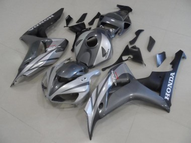 Abs 2006-2007 Grey Silver and Matte Black Honda CBR1000RR Motor Fairings