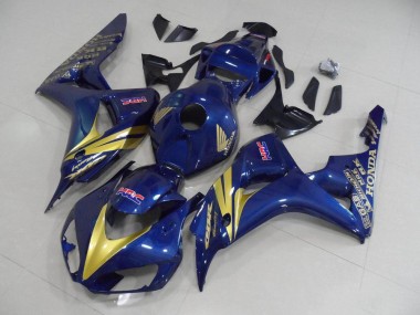 Abs 2006-2007 Dark Blue with Gold Stripe Honda CBR1000RR Motorcycle Fairing Kits