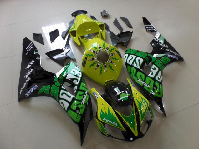 2006-2007 Green Yellow Rossi Honda CBR1000RR Replacement Motorcycle Fairings