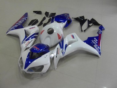 Abs 2006-2007 Pearl White Blue Honda CBR1000RR Motorcycle Fairings Kits