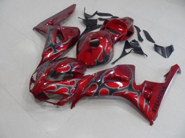 Abs 2006-2007 Red Silver Flame Honda CBR1000RR Motorcycle Fairings Kits