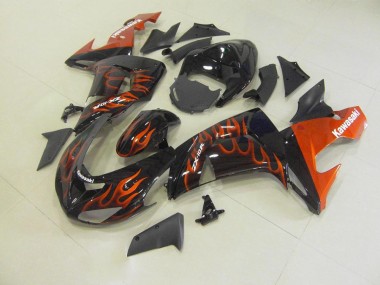 Abs 2006-2007 Orange Flame Kawasaki ZX10R Motorcyle Fairings