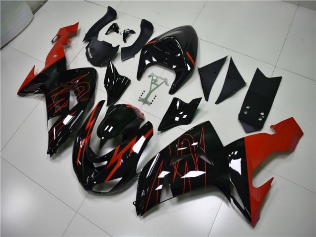 2006-2007 Black Red Kawasaki ZX10R Motorcycle Fairings 2006-2007 Black Red Kawasaki ZX10R Motorcycle Fairings