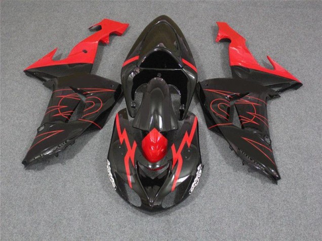 2006-2007 Black Red Kawasaki ZX10R Motorcycle Fairings 2006-2007 Black Red Kawasaki ZX10R Motorcycle Fairings