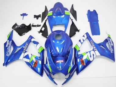 2006-2007 Blue White Suzuki GSXR 600/750 Motorcycle Fairings
