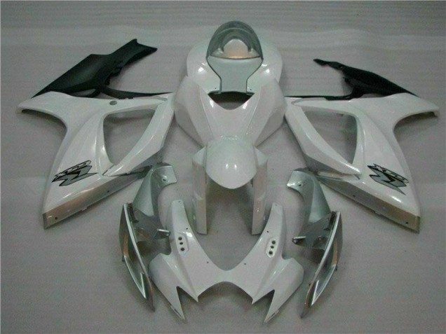 2006-2007 White Silver Suzuki GSXR 600/750 Motorcycle Fairing Kit