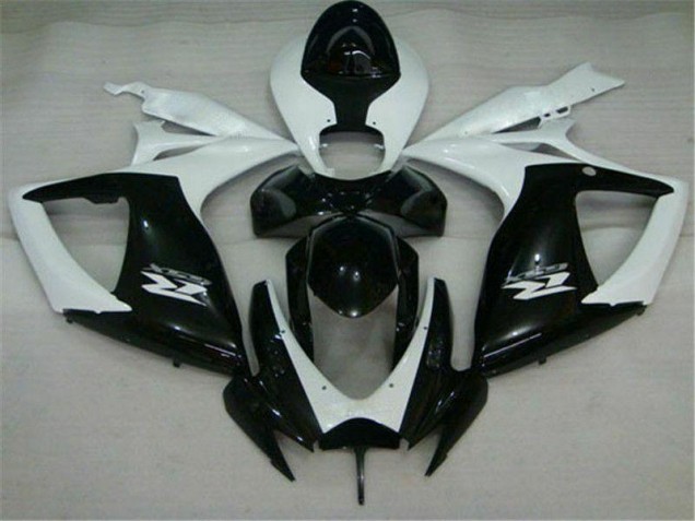 2006-2007 Black White Suzuki GSXR 600/750 Motorcycle Replacement Fairings