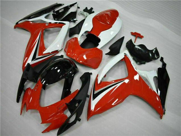 2006-2007 Red White Suzuki GSXR 600/750 Motorcycle Fairings Kits