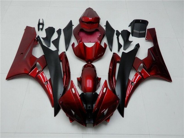 2006-2007 Red Black Yamaha YZF R6 Bike Fairings 2006-2007 Red Black Yamaha YZF R6 Bike Fairings