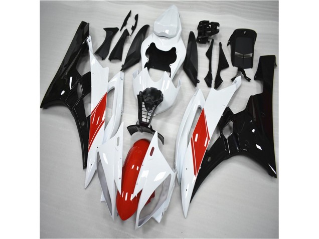 2006-2007 Red White Black Yamaha YZF R6 Moto Fairings 2006-2007 Red White Black Yamaha YZF R6 Moto Fairings