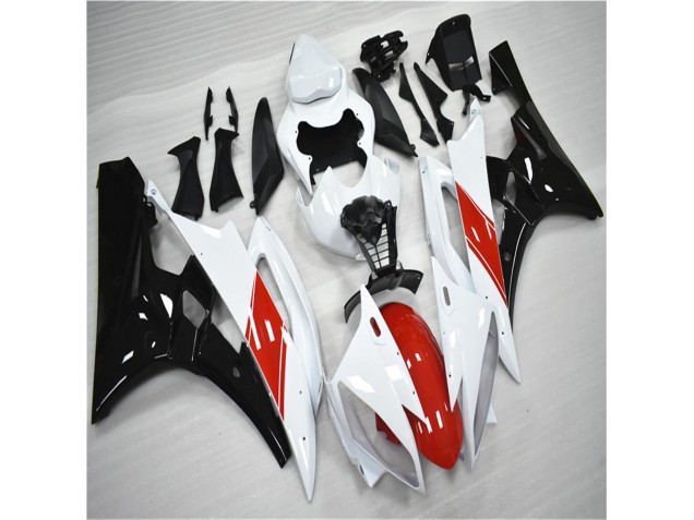 2006-2007 Red White Black Yamaha YZF R6 Moto Fairings 2006-2007 Red White Black Yamaha YZF R6 Moto Fairings